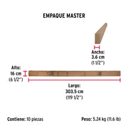 Tubo ovalado para clóset, 3 m, aluminio, HERMEX