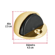 Tope tipo domo para puerta, acabado latón brillante, HERMEX