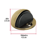 Tope tipo domo para puerta, acabado latón antiguo, HERMEX