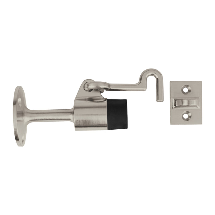 Tope con gancho para puerta, cromo satinado, HERMEX