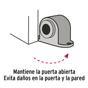 Tope para puerta magnético, acabado cromo, HERMEX