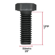 Bolsa con 40 tornillos 3/8' x 1' acero grado 5, FIERO