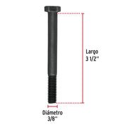 Bolsa con 30 tornillos 3/8' x 3-1/2' acero grado 5, FIERO