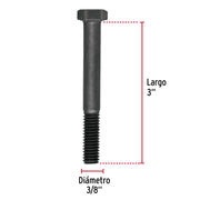 Bolsa con 40 tornillos 3/8' x 3' acero grado 5, FIERO