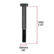Bolsa con 60 tornillos 5/16' x 2-1/2' acero grado 5, FIERO