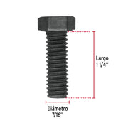 Bolsa con 50 tornillos 7/16' x 1-1/4' acero grado 5, FIERO