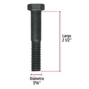 Bolsa con 30 tornillos 7/16' x 2-1/2' acero grado 5, FIERO