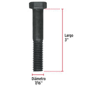 Bolsa con 30 tornillos 7/16' x 3' acero grado 5, FIERO