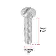 Bolsa con 100 tornillos 1/4' x 1-1/4' tipo estufa, FIERO