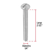 Bolsa con 50 tornillos 1/4' x 2-1/2' tipo estufa, FIERO
