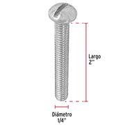 Bolsa con 50 tornillos 1/4' x 2' tipo estufa, FIERO