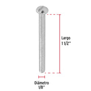 Bolsa con 300 tornillos 1/8' x 1-1/2' tipo estufa, FIERO