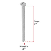 Bolsa con 250 tornillos 1/8' x 2' tipo estufa, FIERO
