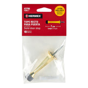 Tope recto para puerta, acabado latón brillante, HERMEX