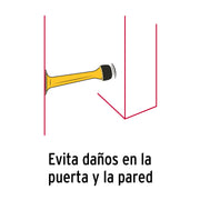Tope recto para puerta, acabado latón brillante, HERMEX
