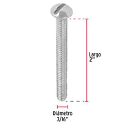 Bolsa con 100 tornillos 3/16' x 2' tipo estufa, FIERO