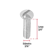 Bolsa con 250 tornillos 3/16' x 3/4' tipo estufa, FIERO
