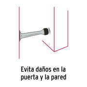 Tope recto para puerta, acabado cromo, HERMEX