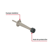 Tope recto para puerta, acabado níquel satín, HERMEX