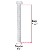 Bolsa con 10 tornillos 1/2' x 4-1/2' tipo máquina, FIERO