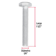 Bolsa con 80 tornillos 1/4' x 1-1/2' tipo máquina, FIERO