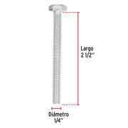Bolsa con 50 tornillos 1/4' x 2-1/2' tipo máquina, FIERO