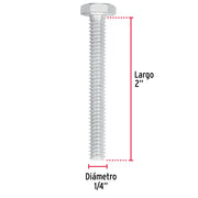 Bolsa con 60 tornillos 1/4' x 2' tipo máquina, FIERO