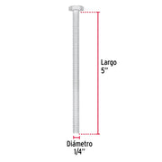 Bolsa con 25 tornillos 1/4' x 5' tipo máquina, FIERO