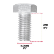Bolsa con 6 tornillos 3/4' x 1-1/2' tipo máquina, FIERO