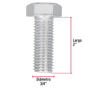 Bolsa con 6 tornillos 3/4' x 2' tipo máquina, FIERO