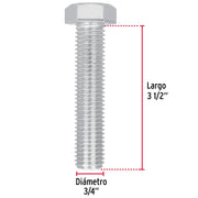 Bolsa con 4 tornillos 3/4' x 3-1/2' tipo máquina, FIERO