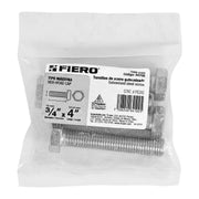 Bolsa con 4 tornillos 3/4' x 4' tipo máquina, FIERO