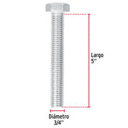 Bolsa con 4 tornillos 3/4' x 5' tipo máquina, FIERO