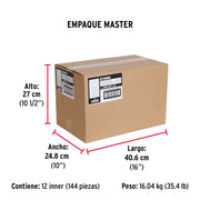Blíster con 4 tornillos 3/8' x 1-1/2' tipo máquina, FIERO
