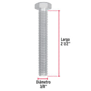 Bolsa con 50 tornillos 3/8' x 2-1/2' tipo máquina, FIERO
