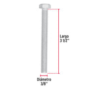 Bolsa con 30 tornillos 3/8' x 3-1/2' tipo máquina, FIERO