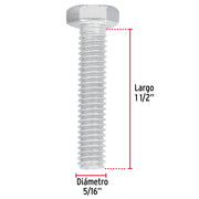 Bolsa con 50 tornillos 5/16' x 1-1/2' tipo máquina, FIERO