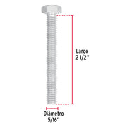 Bolsa con 60 tornillos 5/16' x 2-1/2' tipo máquina, FIERO
