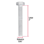 Bolsa con 80 tornillos 5/16' x 2' tipo máquina, FIERO