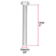 Bolsa con 6 tornillos 5/8' x 5' tipo máquina, FIERO