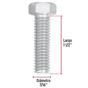 Bolsa con 50 tornillos 7/16' x 1-1/2' tipo máquina, FIERO