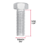 Bolsa con 50 tornillos 7/16' x 1-1/4' tipo máquina, FIERO