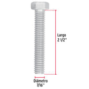 Bolsa con 30 tornillos 7/16' x 2-1/2' tipo máquina, FIERO