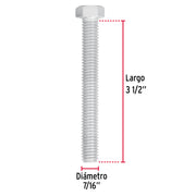 Bolsa con 20 tornillos 7/16' x 3-1/2' tipo máquina, FIERO