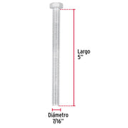 Bolsa con 10 tornillos 7/16' x 5' tipo máquina, FIERO