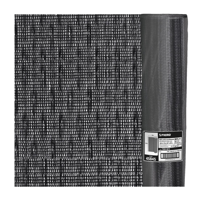 Rollo de malla sombra 80%, monofilamento negro, 1.85m x 50m