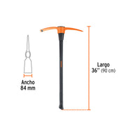 Talacho-pico 4 lb, mango fibra de vidrio 36', TRUPER