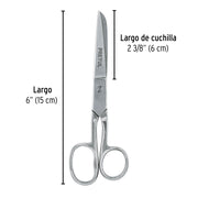 Tijera 6' para costura, ojo grande, acero inoxidable, PRETUL