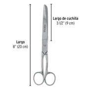Tijera 8' para costura, de acero inoxidable, PRETUL