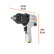 Kit de llave (pistola) de impacto 1/2' ind, estuche plástico